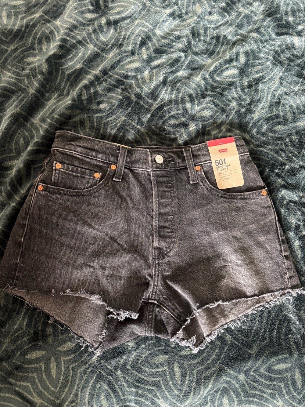 NWT Levi’s 501 Original High Rise Black Denim Shorts – Size 28